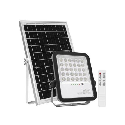 Ηλιακός Προβολέας Στεγανός Μαύρος Led, 100w/1100lm 6000k Sahara Vito