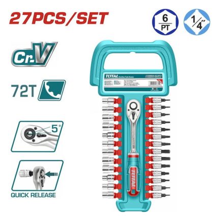 Σετ Καστάνια με Καρυδάκια Total 1\4" 27τμχ