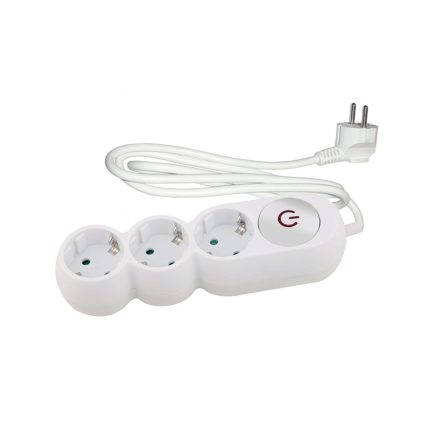 Πολύπριζο 3 Θέσεων Με Καλώδιο Και Διακόπτη 3Χ1,5 2m Με Προστασία Επαφών