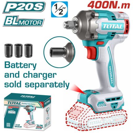Total Επαγγελματικό Μπουλονόκλειδο Μπαταρίας Lion 20v 400nm TIWLI20401 Xωρίς Μπαταρία & Φορτιστή